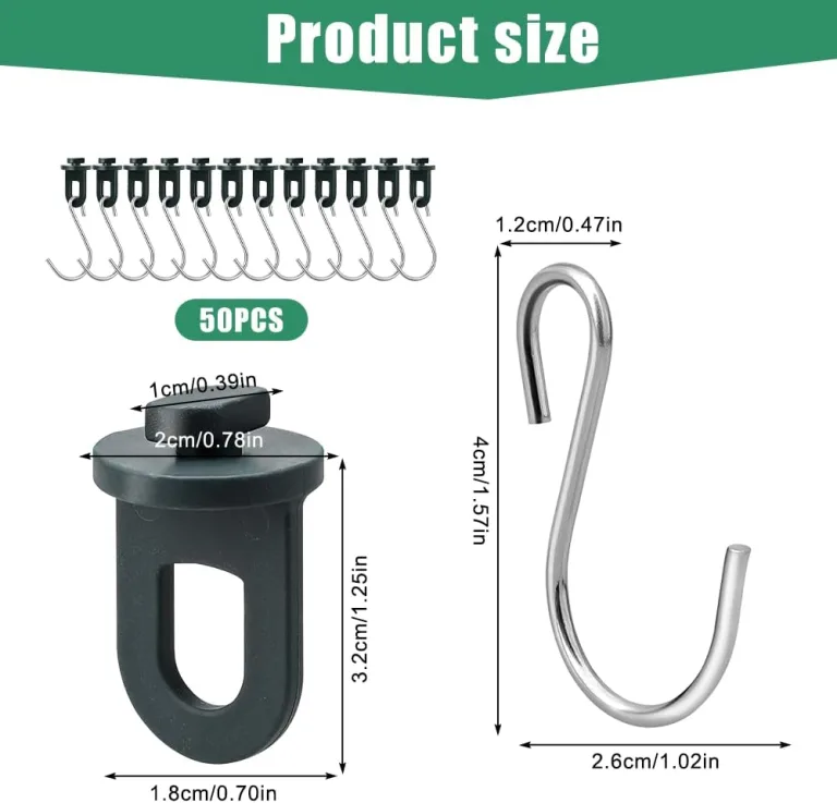 50x Gewächshausclips mit 50x S-Haken, Gewächshausclips mit hoher Tragkraft, Gartenpflanzen-Clips Pflanzenhalter Gewächshaus Clips Garten-Schattenrohr-Clips für Rankhilfe, Aufhängen, Pflanzen – Bild 10