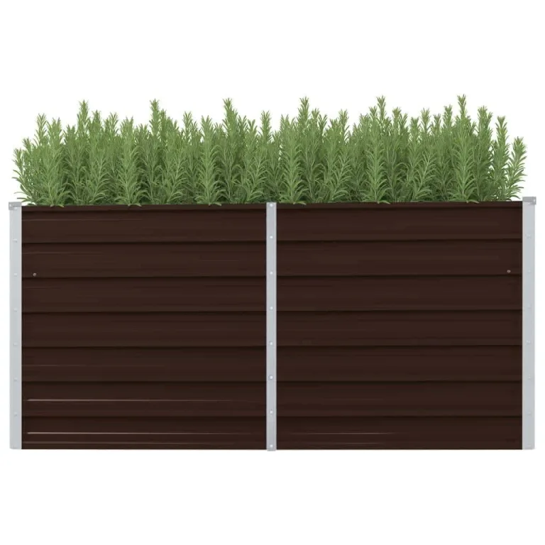 Myheimly Garten-Hochbeet Verzinkter Stahl 400×80×77 cm Braun – Bild 10