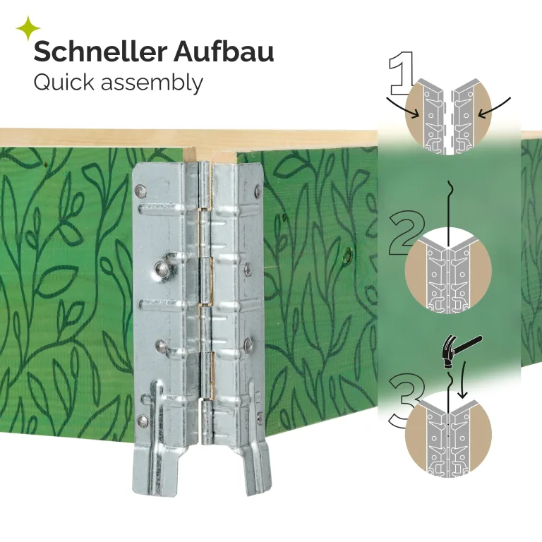 Garronda Holzaufsatzrahmen mit Print - Hochbeete für Pflanzen Blumen Kräuter Obst und Gemüse Aufbewahrungskiste aus Holz mit dekorativem Druck GD-0075 (120x80x20 cm, Blatt mit Hintergrund, 1St) – Bild 3
