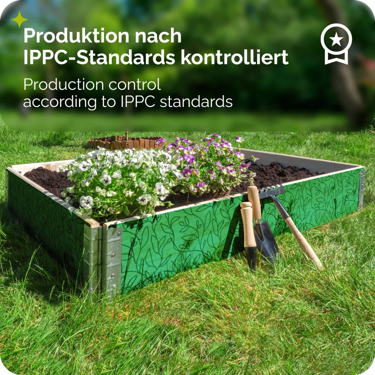 Garronda Holzaufsatzrahmen mit Print - Hochbeete für Pflanzen Blumen Kräuter Obst und Gemüse Aufbewahrungskiste aus Holz mit dekorativem Druck GD-0075 (120x80x20 cm, Blatt mit Hintergrund, 1St) – Bild 6