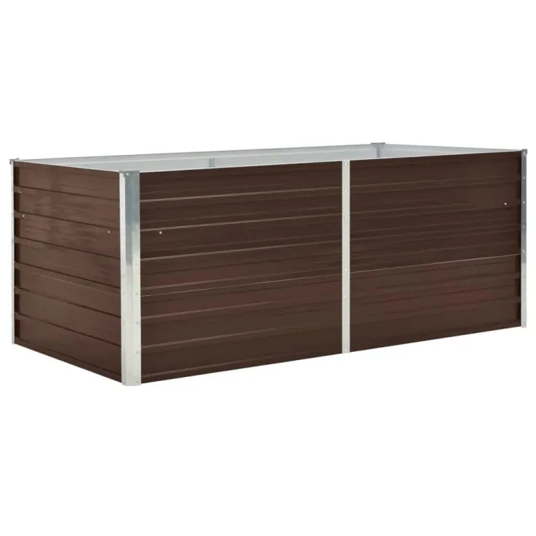 Myheimly Hochbeet 160 x 80 x 45 cm Verzinkter Stahl Braun – Bild 2