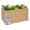 Garronda Holzaufsatzrahmen mit Print - Hochbeete für Pflanzen Blumen Kräuter Obst und Gemüse Aufbewahrungskiste aus Holz mit dekorativem Druck GD-0075 (120x80x20 cm, Blumen mit Hintergrund, 3St) - Thumbnail 1