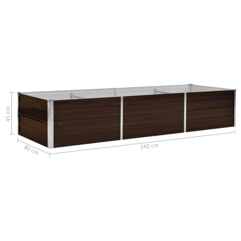 Myheimly Garten-Hochbeet Braun 240 x 80 x 45 cm Verzinkter Stahl – Bild 7