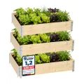 Garronda Holzaufsatzrahmen mit Print - Hochbeete für Pflanzen Blumen Kräuter Obst und Gemüse Aufbewahrungskiste aus Holz mit dekorativem Druck GD-0075 (120x80x20 cm, Blatt mit Hintergrund, 3St) - Thumbnail 10