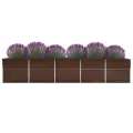 Myheimly Garten-Hochbeet Verzinkter Stahl 400x80x45 cm Braun - Thumbnail 2