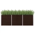 Myheimly Garten-Hochbeet Braun 160 x 40 x 45 cm Verzinkter Stahl - Thumbnail 9