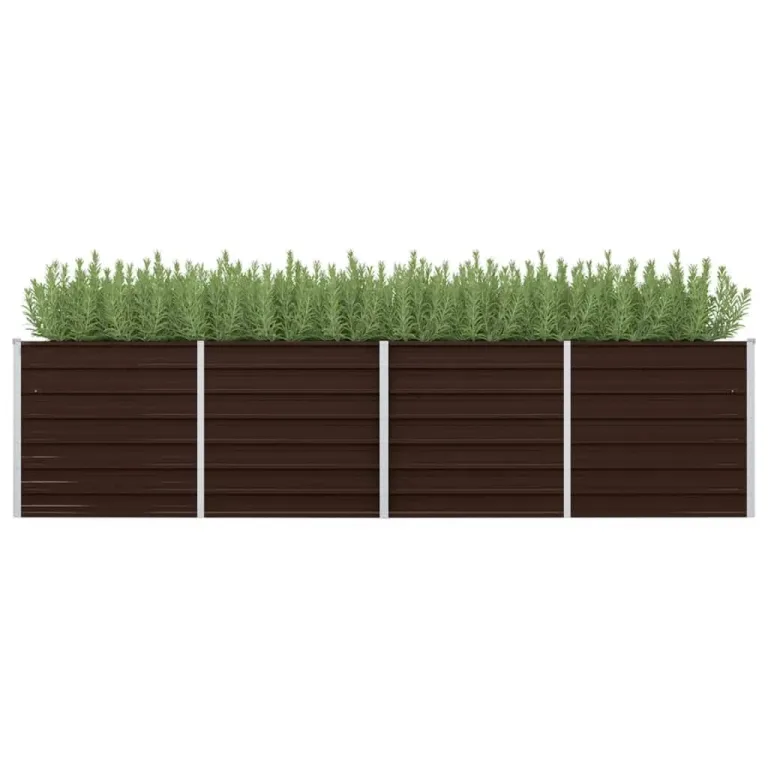 Myheimly Garten-Hochbeet Braun 320 x 80 x 77 cm Verzinkter Stahl – Bild 1