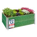 Garronda Holzaufsatzrahmen mit Print - Hochbeete für Pflanzen Blumen Kräuter Obst und Gemüse Aufbewahrungskiste aus Holz mit dekorativem Druck GD-0075 (120x80x20 cm, Blatt mit Hintergrund, 2St) - Thumbnail 1