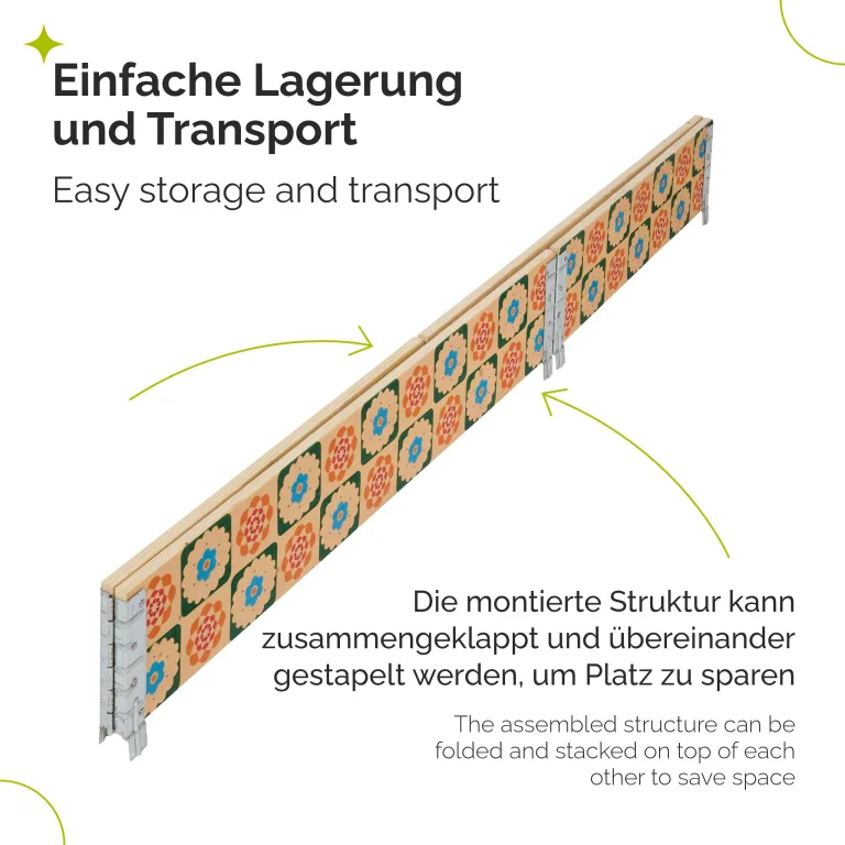 Garronda Holzaufsatzrahmen mit Print - Hochbeete für Pflanzen Blumen Kräuter Obst und Gemüse Aufbewahrungskiste aus Holz mit dekorativem Druck GD-0075 (120x80x20 cm, Blumen mit Hintergrund, 1St) – Bild 4