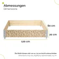 Garronda Holzaufsatzrahmen mit Print - Hochbeete für Pflanzen Blumen Kräuter Obst und Gemüse Aufbewahrungskiste aus Holz mit dekorativem Druck GD-0075 (120x80x20 cm, Blatt, 3St) - Thumbnail 2