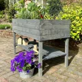 gartenetage Hochbeet XXL mit Ablage und Pflanzfolie - Nachhaltiges Design, Wetterfest, Rückenschonend, Praktische Ablage, Inklusive Pflanzfolie, Anthrazit - Thumbnail 7