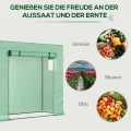 Outsunny Gewächshaus, 200 x 76 x 168 cm Foliengewächshaus mit Rolltür, Treibhaus, Tomatenhaus mit Seitenfenster, PE-Gitterfolie, Winterfest Pflanzenhaus für Garten, Balkon, Grün - Thumbnail 6
