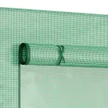 Outsunny Gewächshaus, 200 x 76 x 168 cm Foliengewächshaus mit Rolltür, Treibhaus, Tomatenhaus mit Seitenfenster, PE-Gitterfolie, Winterfest Pflanzenhaus für Garten, Balkon, Grün - Thumbnail 8
