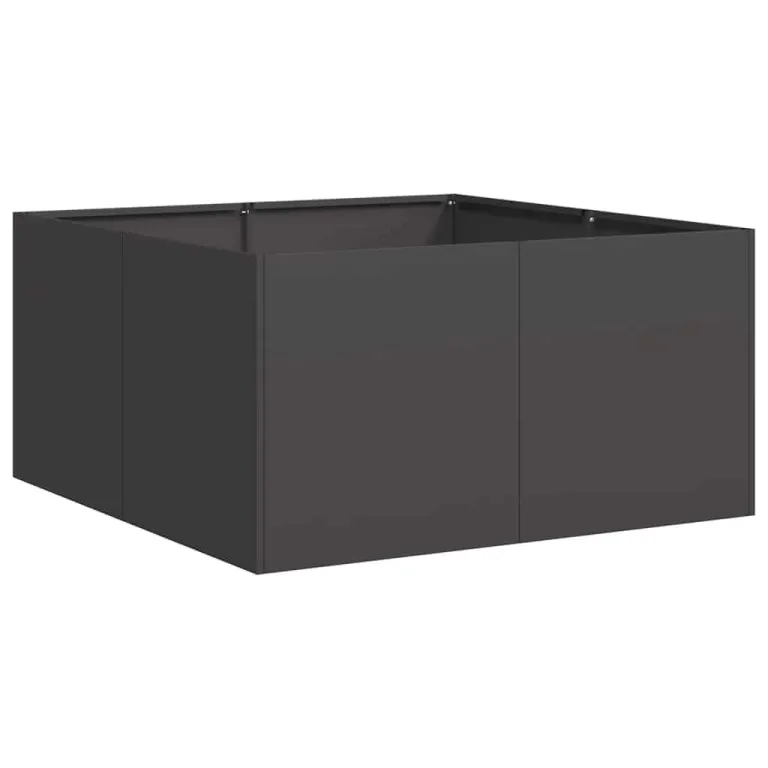 vidaXL Pflanzkübel Schwarz 80x80x40 cm Kaltgewalzter Stahl, Pflanzschale, Garten-Garten-Pflanzkübel, Outdoor-Pflanzgefäß, Hochbeet, Pflanzgefäß – Bild 1