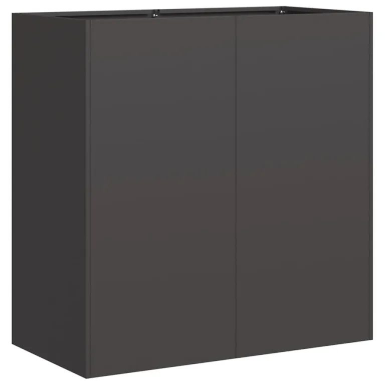 vidaXL Pflanzkübel Schwarz 80x40x80 cm Kaltgewalzter Stahl, Pflanzschale, Garten-Garten-Pflanzkübel, Outdoor-Pflanzgefäß, Hochbeet, Pflanzgefäß – Bild 4