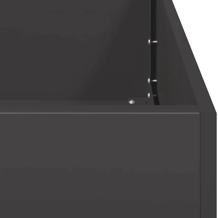 vidaXL Pflanzkübel Schwarz 120x80x40 cm Stahl, Pflanzschale, Garten-Garten-Pflanzkübel, Outdoor-Pflanzgefäß, Hochbeet, Pflanzgefäß, Blumenkasten – Bild 5