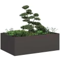 vidaXL Pflanzkübel Schwarz 120x80x40 cm Stahl, Pflanzschale, Garten-Garten-Pflanzkübel, Outdoor-Pflanzgefäß, Hochbeet, Pflanzgefäß, Blumenkasten - Thumbnail 3