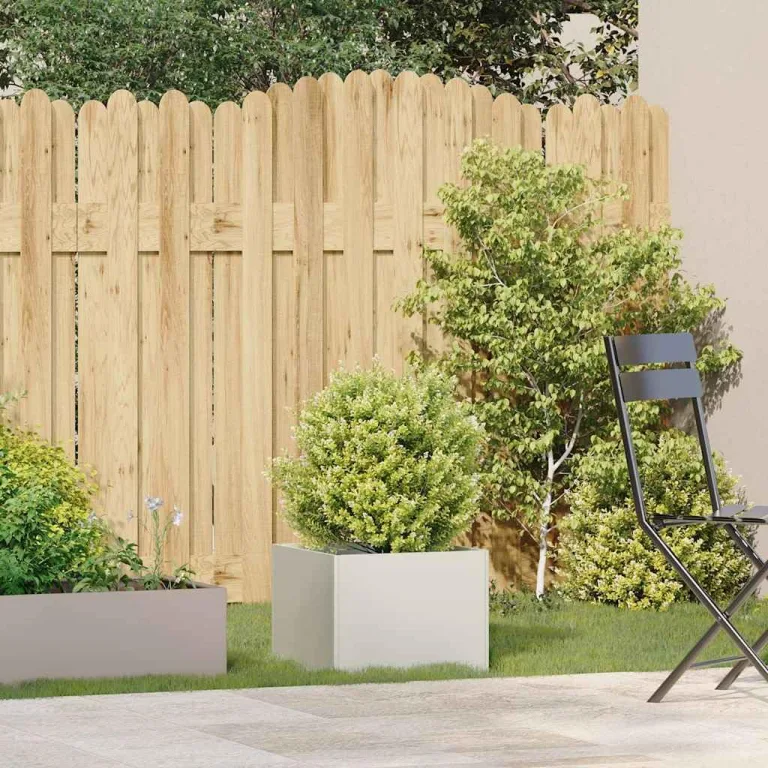 vidaXL Pflanzgefäß Weiß 40x40x30 cm Stahl, Pflanzschale, Garten-Garten-Pflanzkübel, Outdoor-Pflanzgefäß, Hochbeet, Pflanzgefäß, Blumenkasten – Bild 2