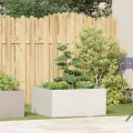 vidaXL Pflanzkübel Weiß 80x80x40 cm Kaltgewalzter Stahl, Pflanzschale, Garten-Garten-Pflanzkübel, Outdoor-Pflanzgefäß, Hochbeet, Pflanzgefäß - Thumbnail 2
