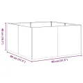 vidaXL Pflanzkübel Weiß 80x80x40 cm Kaltgewalzter Stahl, Pflanzschale, Garten-Garten-Pflanzkübel, Outdoor-Pflanzgefäß, Hochbeet, Pflanzgefäß - Thumbnail 3