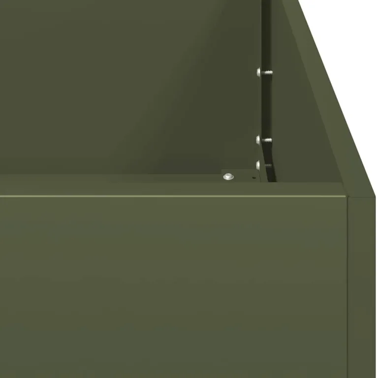 vidaXL Pflanzgefäß Olivgrün 100x100x80 cm Stahl, Pflanzschale, Garten-Garten-Pflanzkübel, Outdoor-Pflanzgefäß, Hochbeet, Pflanzgefäß, Blumenkasten – Bild 6