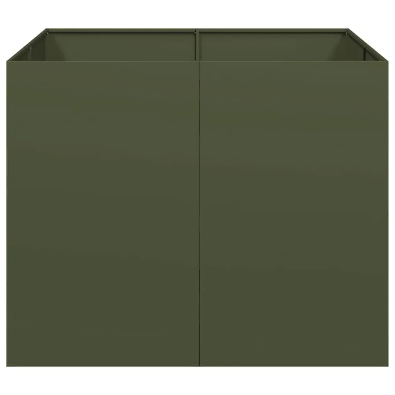 vidaXL Pflanzgefäß Olivgrün 100x100x80 cm Stahl, Pflanzschale, Garten-Garten-Pflanzkübel, Outdoor-Pflanzgefäß, Hochbeet, Pflanzgefäß, Blumenkasten – Bild 7