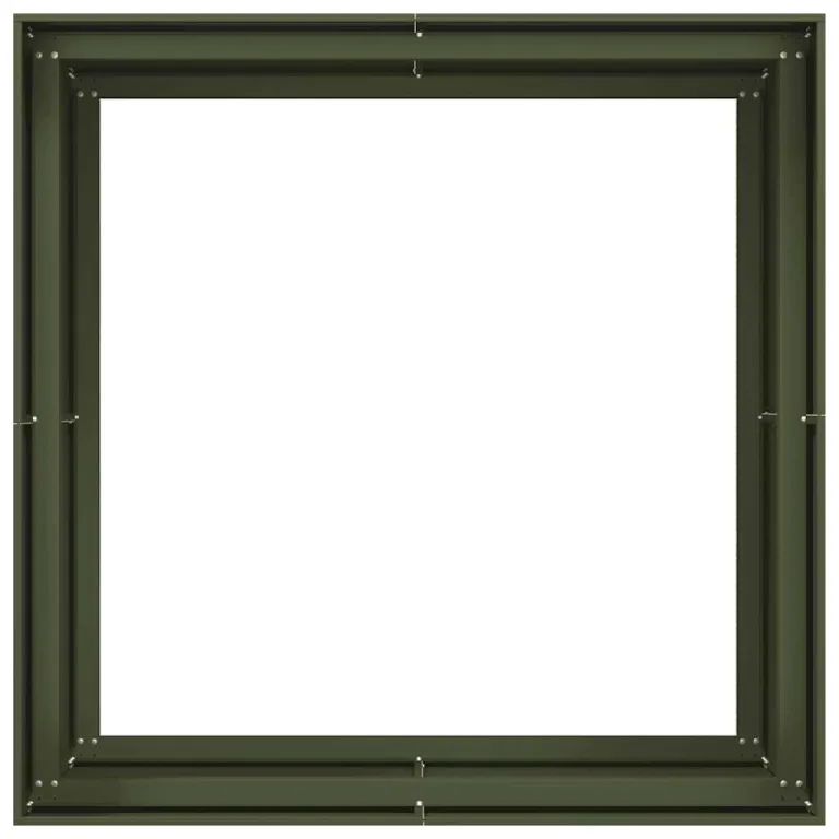 vidaXL Pflanzgefäß Olivgrün 100x100x80 cm Stahl, Pflanzschale, Garten-Garten-Pflanzkübel, Outdoor-Pflanzgefäß, Hochbeet, Pflanzgefäß, Blumenkasten – Bild 8