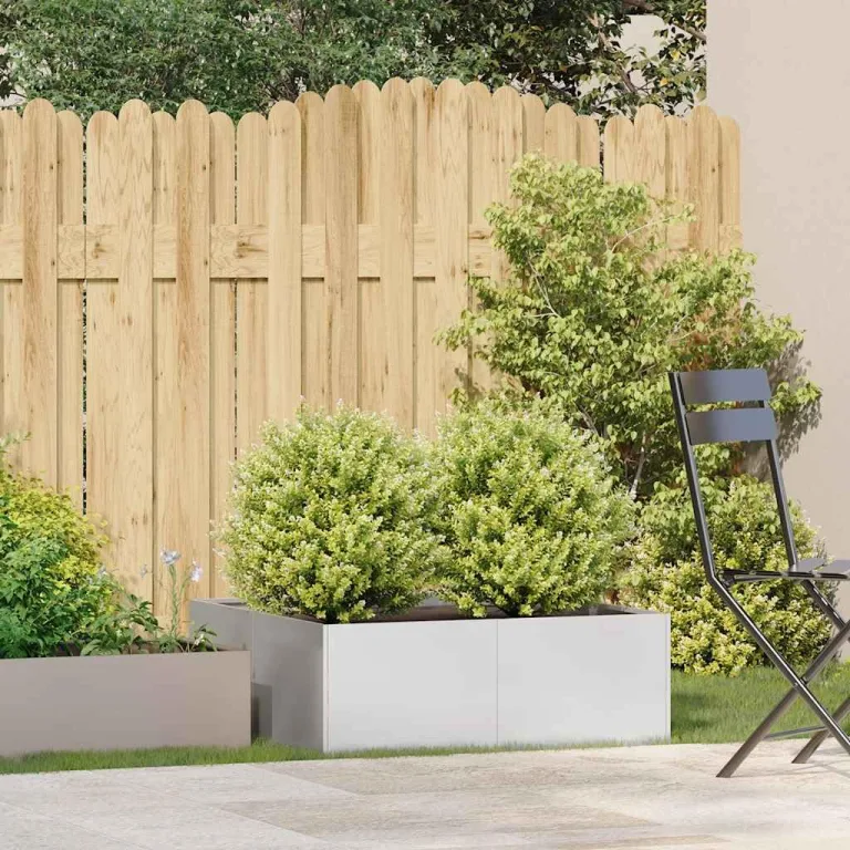 vidaXL Pflanzkübel 80x80x30 cm Edelstahl, Pflanzschale, Garten-Garten-Pflanzkübel, Outdoor-Pflanzgefäß, Hochbeet, Pflanzgefäß, Blumenkasten – Bild 2