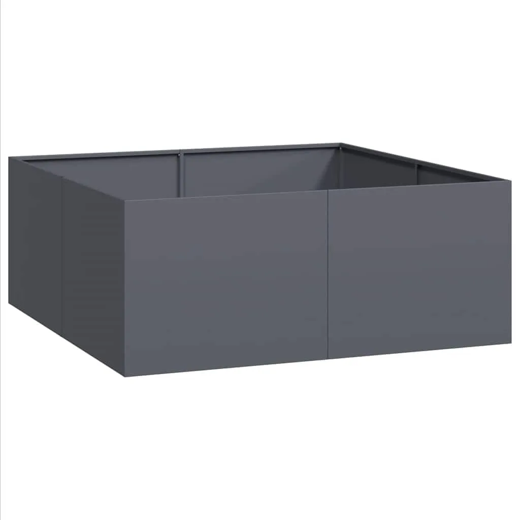 vidaXL Pflanzgefäß Anthrazit 100x100x40 cm Stahl, Pflanzschale, Garten-Garten-Pflanzkübel, Outdoor-Pflanzgefäß, Hochbeet, Pflanzgefäß, Blumenkasten - Bild 1