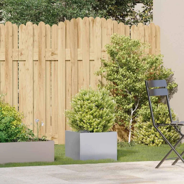 vidaXL Pflanzgefäß 40x40x30 cm Stahl verzinkt, Pflanzschale, Garten-Garten-Pflanzkübel, Outdoor-Pflanzgefäß, Hochbeet, Pflanzgefäß, Blumenkasten – Bild 2