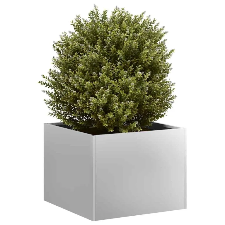 vidaXL Pflanzgefäß 40x40x30 cm Stahl verzinkt, Pflanzschale, Garten-Garten-Pflanzkübel, Outdoor-Pflanzgefäß, Hochbeet, Pflanzgefäß, Blumenkasten – Bild 4