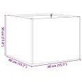 vidaXL Pflanzgefäß 40x40x30 cm Stahl verzinkt, Pflanzschale, Garten-Garten-Pflanzkübel, Outdoor-Pflanzgefäß, Hochbeet, Pflanzgefäß, Blumenkasten - Thumbnail 3
