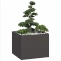 vidaXL Pflanzkübel Schwarz 100x100x80 cm Stahl, Pflanzschale, Garten-Garten-Pflanzkübel, Outdoor-Pflanzgefäß, Hochbeet, Pflanzgefäß, Blumenkasten - Thumbnail 1