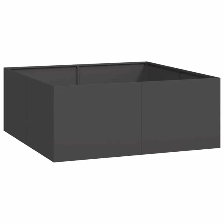 vidaXL Pflanzkübel Schwarz 100x100x40 cm Stahl, Pflanzschale, Garten-Garten-Pflanzkübel, Outdoor-Pflanzgefäß, Hochbeet, Pflanzgefäß, Blumenkasten – Bild 1