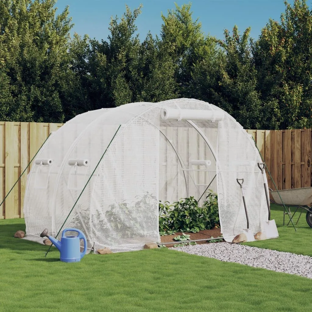 Gewächshaus mit Stahlrahmen Weiß 6 m² 3x2x2 m, Frühbeet, Tomatenhaus, Treibhaus, Greenhouse, Garten Zubehör - Bild 1