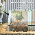 Outsunny Hochbeet mit Mini Gewächshaus, Outdoor Metall Pflanzkasten mit Abdeckung, für Kräuter und Gemüse, Nutzung für Terrasse, Garten, Balkon, Weiß und Dunkelgrau - Thumbnail 5