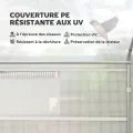 Outsunny Gartenhaus 12 m², 4 x 3 x 2 m Tunnelgewächshaus mit Rolltüren und großen Netzfenstern, Gewächshaus aus verzinktem Stahl und UV-beständigem 140 g/m² High Density PE, weiß - Thumbnail 3