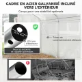Outsunny Gartenhaus 12 m², 4 x 3 x 2 m Tunnelgewächshaus mit Rolltüren und großen Netzfenstern, Gewächshaus aus verzinktem Stahl und UV-beständigem 140 g/m² High Density PE, weiß - Thumbnail 5