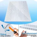14xPolycarbonat Hohlkammerstegplatten 4mm Doppelstegplatte für Gewächshaus(60.5x121cm) 10,25 m² Gewächshausplatte UV-beständigen für Gewächshaus Garten mit 50xKlammern 50xZ-Clips - Thumbnail 4