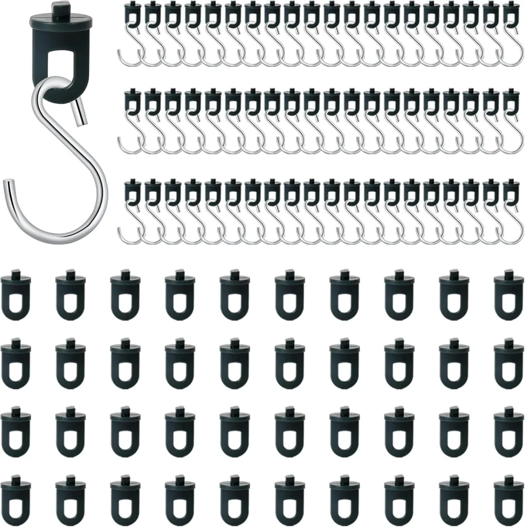 100x Gewächshausclips + 60x Haken, | Stabile Pflanzenhalter Gewächshaus Clips | Aufhängevorrichtungen für Gewächshaus | Perfekte Ösen Rankhilfe Clips Kunststoff, für Ihr Gewächshaus und Paradies