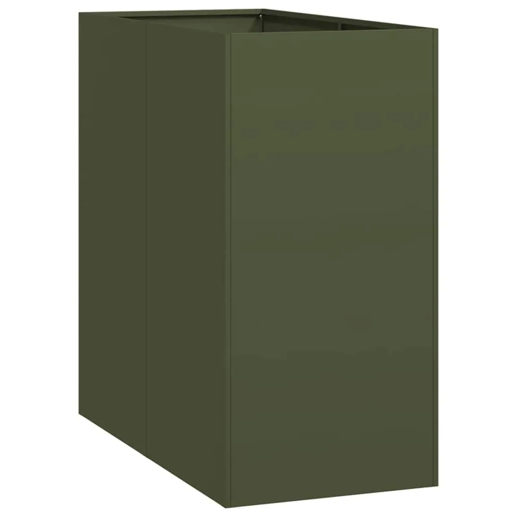 vidaXL Pflanzgefäß Olivgrün 40x80x80 cm Stahl, Pflanzschale, Garten-Garten-Pflanzkübel, Outdoor-Pflanzgefäß, Hochbeet, Pflanzgefäß, Blumenkasten - Bild 1