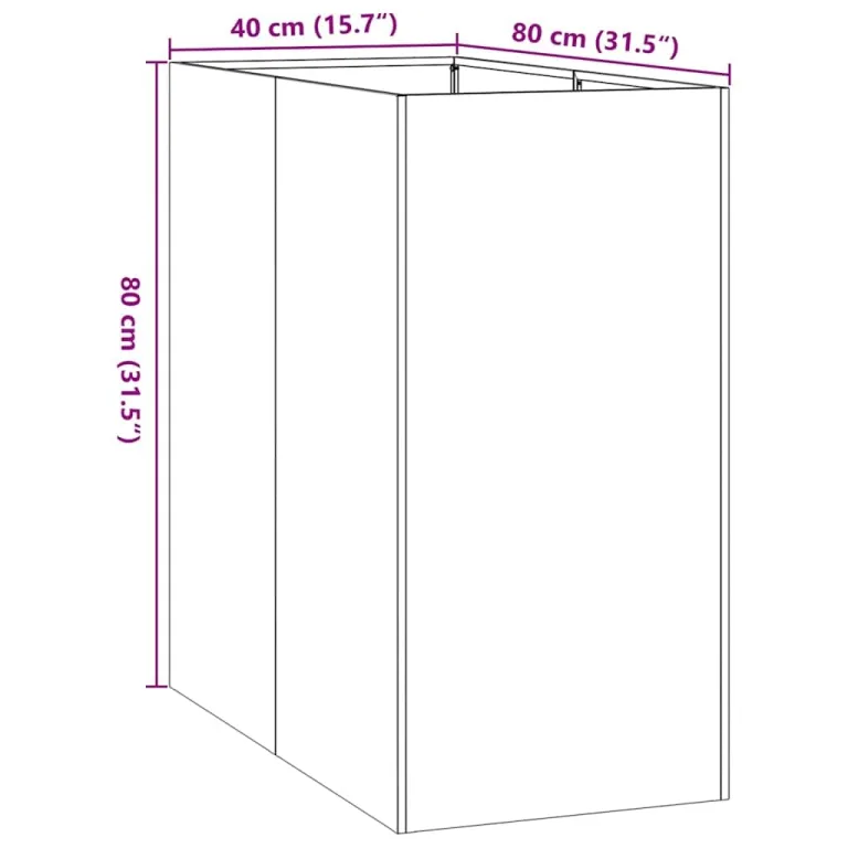 vidaXL Pflanzgefäß Olivgrün 40x80x80 cm Stahl, Pflanzschale, Garten-Garten-Pflanzkübel, Outdoor-Pflanzgefäß, Hochbeet, Pflanzgefäß, Blumenkasten – Bild 2