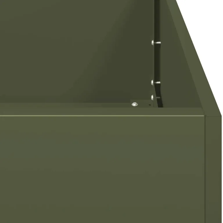 vidaXL Pflanzgefäß Olivgrün 40x80x80 cm Stahl, Pflanzschale, Garten-Garten-Pflanzkübel, Outdoor-Pflanzgefäß, Hochbeet, Pflanzgefäß, Blumenkasten – Bild 5