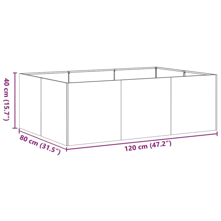 vidaXL Pflanzkübel Olivgrün 120x80x40 cm Stahl, Pflanzschale, Garten-Garten-Pflanzkübel, Outdoor-Pflanzgefäß, Hochbeet, Pflanzgefäß, Blumenkasten – Bild 3