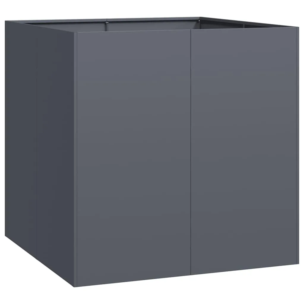 vidaXL Pflanzgefäß Anthrazit 80x80x80 cm Stahl, Pflanzschale, Garten-Garten-Pflanzkübel, Outdoor-Pflanzgefäß, Hochbeet, Pflanzgefäß, Blumenkasten - Bild 1
