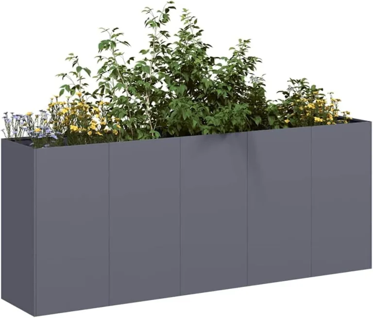 vidaXL Pflanzkübel Anthrazit 200x40x80 cm Kaltgewalzter Stahl, Pflanzschale, Garten-Garten-Pflanzkübel, Outdoor-Pflanzgefäß, Hochbeet, Pflanzgefäß – Bild 5