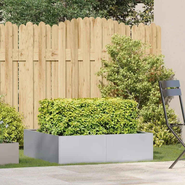 vidaXL Pflanzkübel 100x100x30 cm Verzinkter Stahl, Pflanzschale, Garten-Garten-Pflanzkübel, Outdoor-Pflanzgefäß, Hochbeet, Pflanzgefäß, Blumenkasten – Bild 2