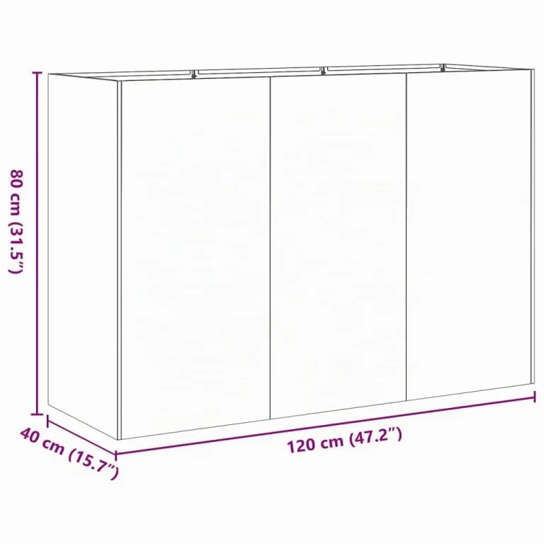 vidaXL Pflanzkübel Anthrazit 120x40x80 cm Kaltgewalzter Stahl, Pflanzschale, Garten-Garten-Pflanzkübel, Outdoor-Pflanzgefäß, Hochbeet, Pflanzgefäß – Bild 2