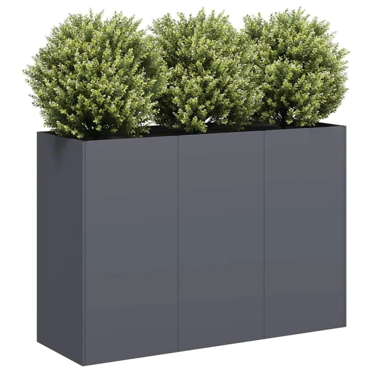 vidaXL Pflanzkübel Anthrazit 120x40x80 cm Kaltgewalzter Stahl, Pflanzschale, Garten-Garten-Pflanzkübel, Outdoor-Pflanzgefäß, Hochbeet, Pflanzgefäß – Bild 3