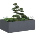 vidaXL Pflanzkübel Anthrazit 120x80x40 cm Stahl, Pflanzschale, Garten-Garten-Pflanzkübel, Outdoor-Pflanzgefäß, Hochbeet, Pflanzgefäß, Blumenkasten - Thumbnail 4